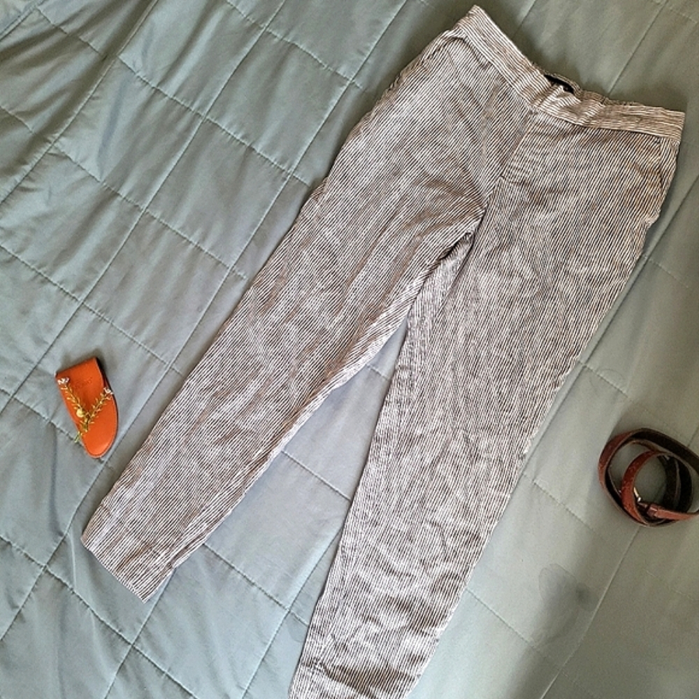 Banana Republic striped linen Hayden pants, size 0